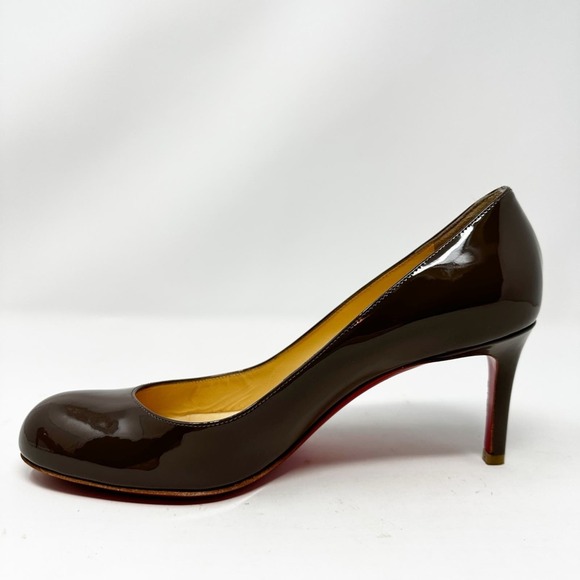 Christian Louboutin Brown Patent Leather Heels - Picture 7 of 12